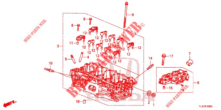 ZYLINDERKOPF (1.5L) für Honda CR-V 1.5 BASE 5 Türen 6 gang-Schaltgetriebe 2019