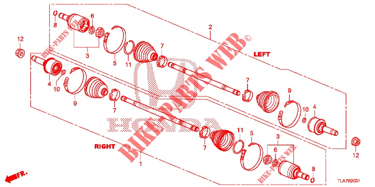 ANTRIEBSWELLE, HINTEN (2) für Honda CR-V 1.5 MID 5 Türen 6 gang-Schaltgetriebe 2019