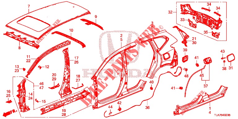 AUSSENBLECHE/DACHPLATTE  für Honda CR-V 1.5 MID 5 Türen 6 gang-Schaltgetriebe 2019