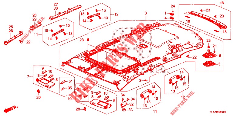 DACHVERKLEIDUNG  für Honda CR-V 1.5 MID 5 Türen 6 gang-Schaltgetriebe 2019