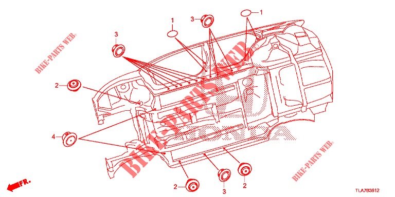 GUMMITUELLE (INFERIEUR) für Honda CR-V 1.5 MID 5 Türen 6 gang-Schaltgetriebe 2019