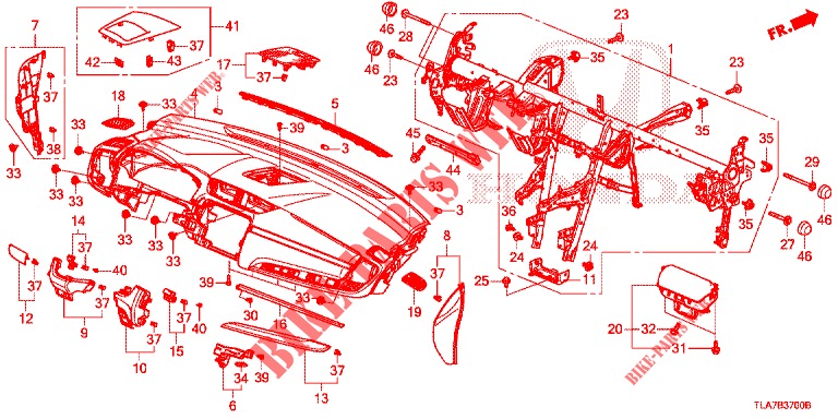 INSTRUMENTENBRETT, OBEN (LH) für Honda CR-V 1.5 MID 5 Türen 6 gang-Schaltgetriebe 2019