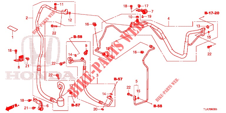 KLIMAANLAGE (FLEXIBLES/TUYAUX) (1.5L) (LH) (2) für Honda CR-V 1.5 MID 5 Türen 6 gang-Schaltgetriebe 2019