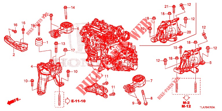 MOTORBEFESTIGUNGEN (1.5L) (MT) für Honda CR-V 1.5 MID 5 Türen 6 gang-Schaltgetriebe 2019