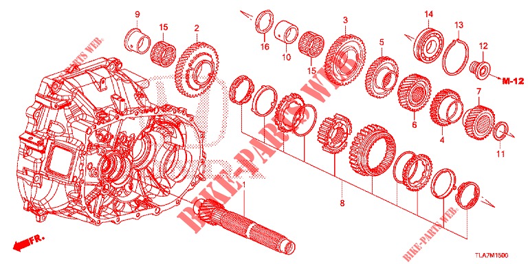 NEBENWELLE (4WD) für Honda CR-V 1.5 MID 5 Türen 6 gang-Schaltgetriebe 2019