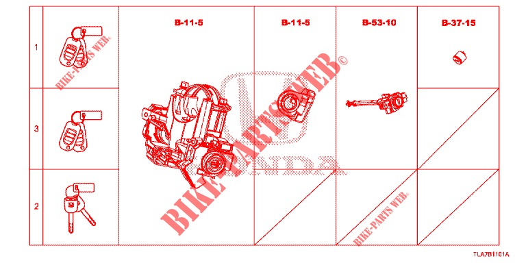 SCHLOSSZYLINDER (SATZ)(LH)  für Honda CR-V 1.5 MID 5 Türen 6 gang-Schaltgetriebe 2019