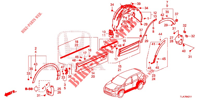 SEITENSCHWELLER ZIERLEISTE/SCHUTZ  für Honda CR-V 1.5 MID 5 Türen 6 gang-Schaltgetriebe 2019