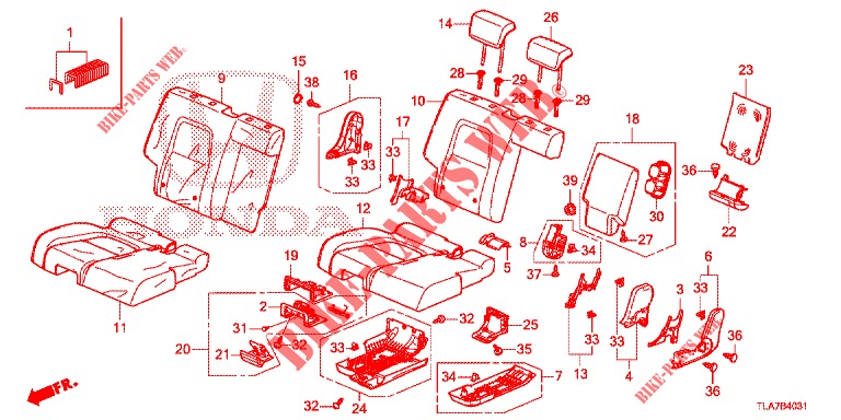 SITZ, MITTE (D.) für Honda CR-V 1.5 MID 5 Türen 6 gang-Schaltgetriebe 2019
