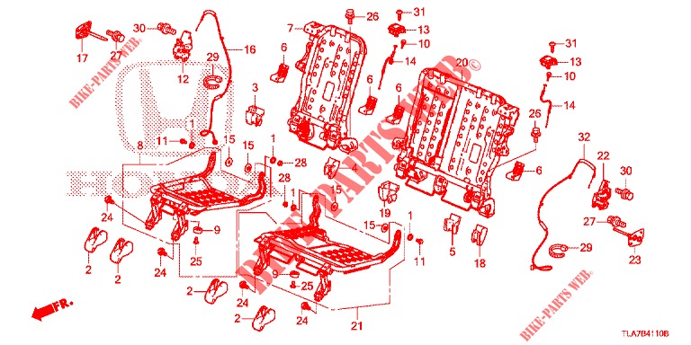 SITZKOMPONENTEN, HINTEN (5 PASSAGERS) für Honda CR-V 1.5 MID 5 Türen 6 gang-Schaltgetriebe 2019