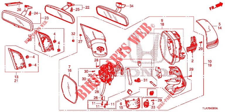 SPIEGEL/SCHIEBEDACH  für Honda CR-V 1.5 MID 5 Türen 6 gang-Schaltgetriebe 2019