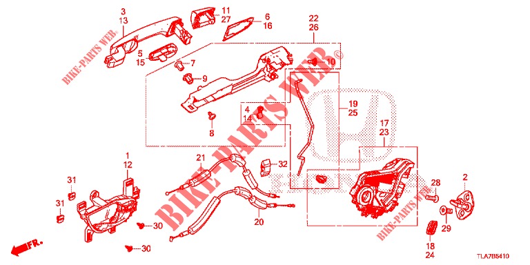 TUERSCHLOESSER, HINTEN/AEUSSERER GRIFF  für Honda CR-V 1.5 MID 5 Türen 6 gang-Schaltgetriebe 2019