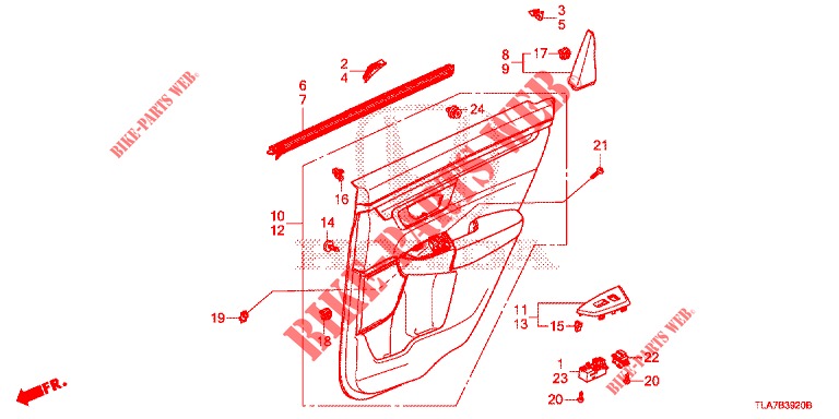TUERVERKLEIDUNG, HINTEN(4D)  für Honda CR-V 1.5 MID 5 Türen 6 gang-Schaltgetriebe 2019