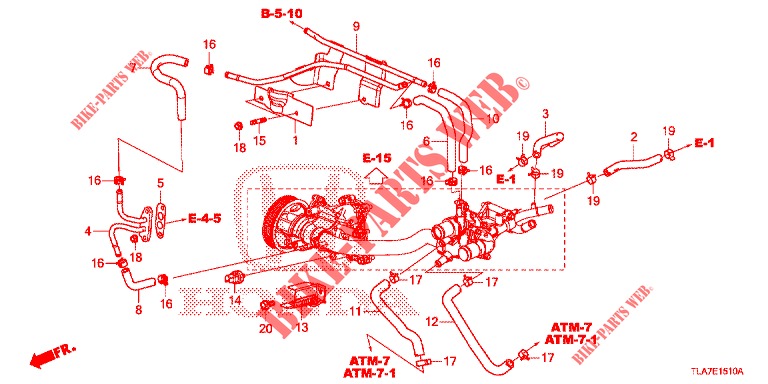 WASSERSCHLAUCH/HEIZUNGSSCHACHT (1.5L) für Honda CR-V 1.5 MID 5 Türen 6 gang-Schaltgetriebe 2019