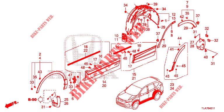 SEITENSCHWELLER ZIERLEISTE/SCHUTZ  für Honda CR-V 1.5 MID 5 Türen vollautomatische 2019