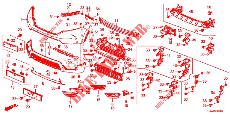 VORDERE STOSSFAENGER  für Honda CR-V 1.5 MID 5 Türen vollautomatische 2019
