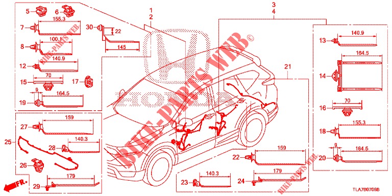 KABELBAUM (7) für Honda CR-V 1.5 TOP 5 Türen 6 gang-Schaltgetriebe 2019