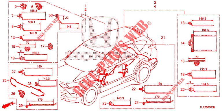 KABELBAUM (7) für Honda CR-V 1.5 TOP 5 Türen vollautomatische 2019