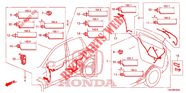 KABELBAUM (LH) (5) für Honda CR-V DIESEL 1.6 ELEGANCE 5 Türen 6 gang-Schaltgetriebe 2014
