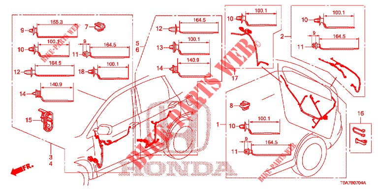 KABELBAUM (LH) (5) für Honda CR-V DIESEL 2.2 COMFORT 5 Türen 6 gang-Schaltgetriebe 2014