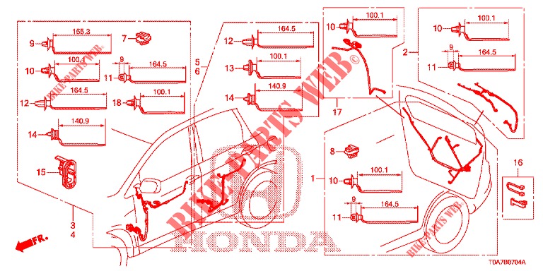 KABELBAUM (LH) (5) für Honda CR-V DIESEL 2.2 ELEGANCE L 5 Türen 5 gang automatikgetriebe 2014