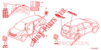 EMBLEME/WARNETIKETTEN  für Honda CR-V DIESEL 1.6 COMFORT 5 Türen 9 gang automatikgetriebe 2015
