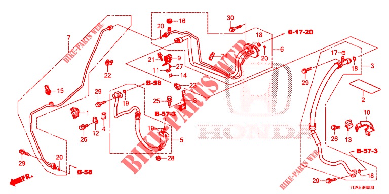 KLIMAANLAGE (FLEXIBLES/TUYAUX) (LH) (3) für Honda CR-V DIESEL 1.6 COMFORT 5 Türen 9 gang automatikgetriebe 2015