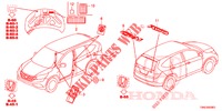 EMBLEME/WARNETIKETTEN  für Honda CR-V DIESEL 1.6 ELEGANCE NAVI 4WD 5 Türen 9 gang automatikgetriebe 2015