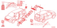 EMBLEME/WARNETIKETTEN  für Honda CR-V DIESEL 1.6 EXECUTIVE NAVI 5 Türen 6 gang-Schaltgetriebe 2015