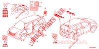 EMBLEME/WARNETIKETTEN  für Honda CR-V DIESEL 1.6 EXECUTIVE NAVI 5 Türen 9 gang automatikgetriebe 2015