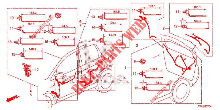 KABELBAUM (LH) (5) für Honda CR-V DIESEL 1.6 EXECUTIVE NAVI 5 Türen 9 gang automatikgetriebe 2015