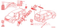 EMBLEME/WARNETIKETTEN  für Honda CR-V DIESEL 1.6 INNOVA 5 Türen 9 gang automatikgetriebe 2015