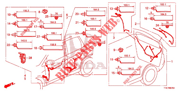 KABELBAUM (LH) (5) für Honda CR-V DIESEL 1.6 ELEGANCE NAVI 5 Türen 6 gang-Schaltgetriebe 2018