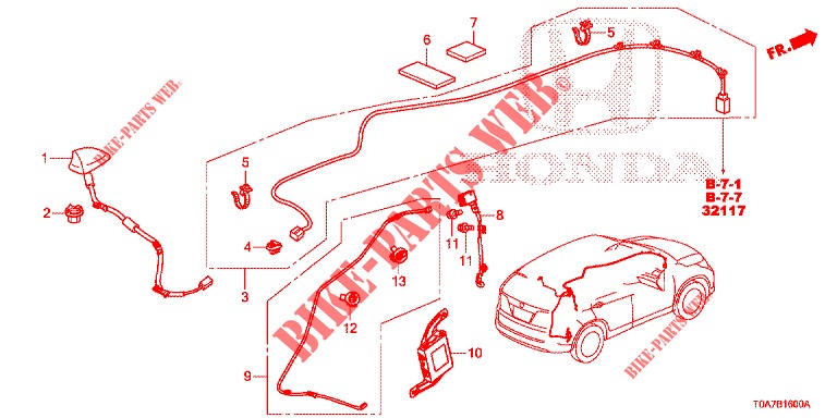 ANTENNE/LAUTSPRECHER  für Honda CR-V DIESEL 2.2 EXCLUSIVE 5 Türen 6 gang-Schaltgetriebe 2013