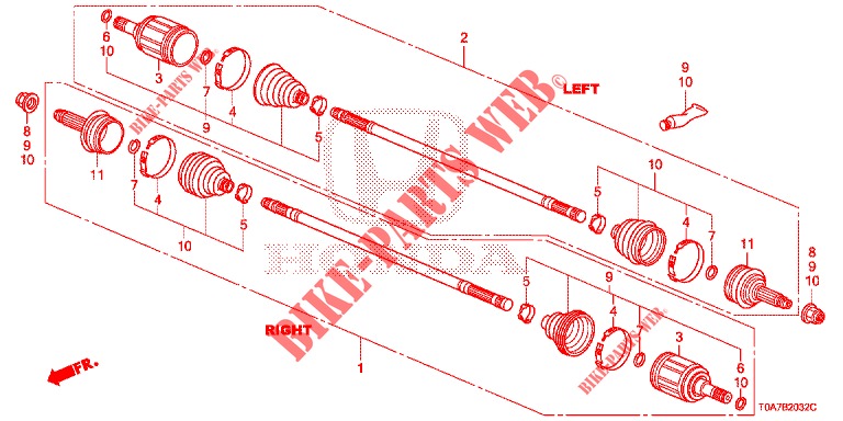 ANTRIEBSWELLE, HINTEN (3) für Honda CR-V DIESEL 2.2 EXCLUSIVE 5 Türen 6 gang-Schaltgetriebe 2013