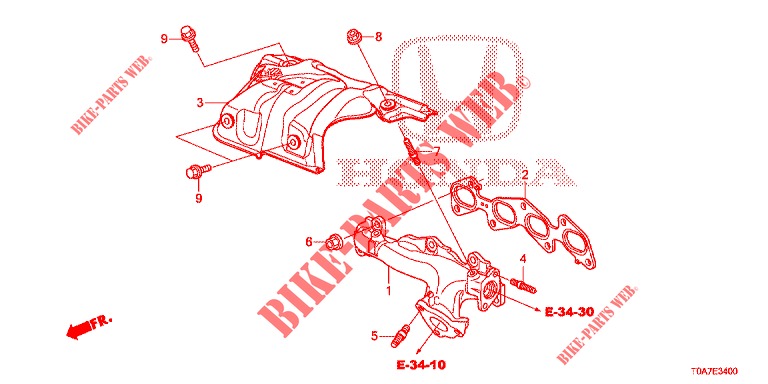 AUSPUFFKRUEMMER (DIESEL) (2.2L) für Honda CR-V DIESEL 2.2 EXCLUSIVE 5 Türen 6 gang-Schaltgetriebe 2013