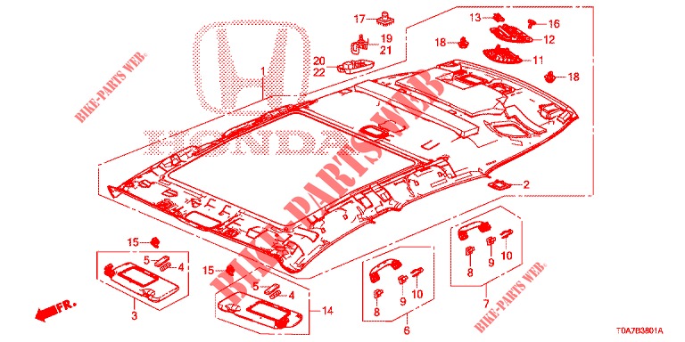 DACHVERKLEIDUNG (2) für Honda CR-V DIESEL 2.2 EXCLUSIVE 5 Türen 6 gang-Schaltgetriebe 2013
