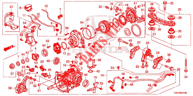 DIFFERENTIAL, HINTEN/FASSUNG (1) für Honda CR-V DIESEL 2.2 EXCLUSIVE 5 Türen 6 gang-Schaltgetriebe 2013