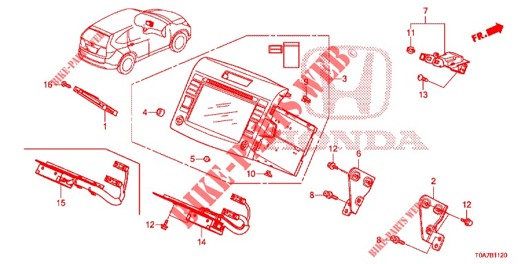 EINBAUSATZ F. RNS2  für Honda CR-V DIESEL 2.2 EXCLUSIVE 5 Türen 6 gang-Schaltgetriebe 2013