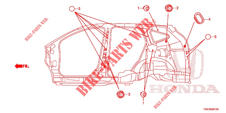 GUMMITUELLE (LATERAL) für Honda CR-V DIESEL 2.2 EXCLUSIVE 5 Türen 6 gang-Schaltgetriebe 2013