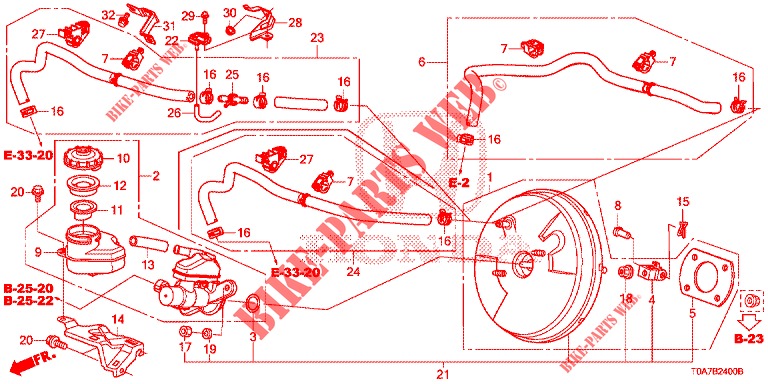 HAUPTBREMSZYLINDER/MASTER POWER (LH) (1) für Honda CR-V DIESEL 2.2 EXCLUSIVE 5 Türen 6 gang-Schaltgetriebe 2013