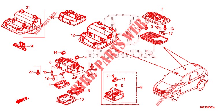 INNENLEUCHTE  für Honda CR-V DIESEL 2.2 EXCLUSIVE 5 Türen 6 gang-Schaltgetriebe 2013