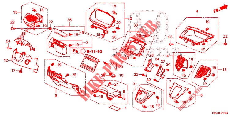 INSTRUMENT, ZIERSTUECK (COTE DE CONDUCTEUR) (LH) für Honda CR-V DIESEL 2.2 EXCLUSIVE 5 Türen 6 gang-Schaltgetriebe 2013