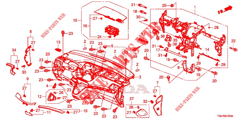 INSTRUMENTENBRETT, OBEN (LH) für Honda CR-V DIESEL 2.2 EXCLUSIVE 5 Türen 6 gang-Schaltgetriebe 2013