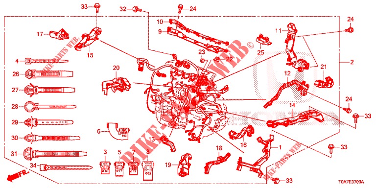 KABELBAUM (DIESEL) (2.2L) für Honda CR-V DIESEL 2.2 EXCLUSIVE 5 Türen 6 gang-Schaltgetriebe 2013