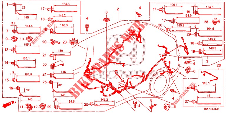 KABELBAUM (LH) (3) für Honda CR-V DIESEL 2.2 EXCLUSIVE 5 Türen 6 gang-Schaltgetriebe 2013