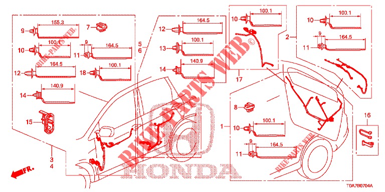 KABELBAUM (LH) (5) für Honda CR-V DIESEL 2.2 EXCLUSIVE 5 Türen 6 gang-Schaltgetriebe 2013