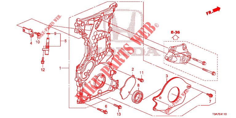 KETTENGEHAEUSE (DIESEL) (2.2L) für Honda CR-V DIESEL 2.2 EXCLUSIVE 5 Türen 6 gang-Schaltgetriebe 2013