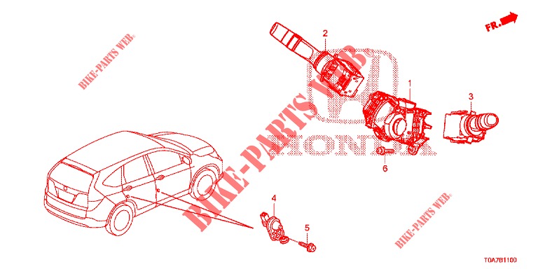 KOMBISCHALTER  für Honda CR-V DIESEL 2.2 EXCLUSIVE 5 Türen 6 gang-Schaltgetriebe 2013
