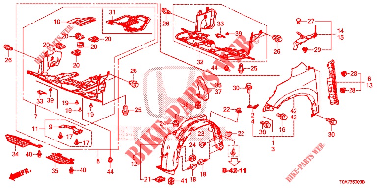 KOTFLUEGEL, VORNE  für Honda CR-V DIESEL 2.2 EXCLUSIVE 5 Türen 6 gang-Schaltgetriebe 2013