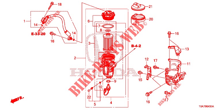 KRAFTSTOFFSIEB (DIESEL) (2.2L) für Honda CR-V DIESEL 2.2 EXCLUSIVE 5 Türen 6 gang-Schaltgetriebe 2013